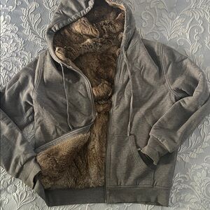 Juicy Couture Heather Gray Sweatshirt Fur Lined